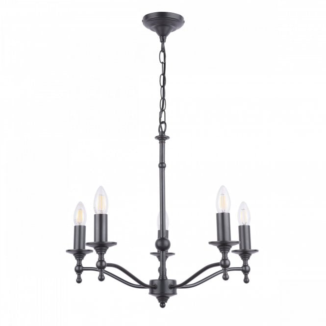  LUDCHURCH 5 Light Chandelier Industrial Black Fitting Only