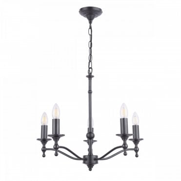 Laura Ashley LUDCHURCH 5 Light Chandelier Industrial Black Fitting Only