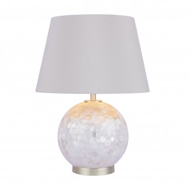 Laura Ashley MATHERN Table Lamp Cream Shell & Champagne With Shade