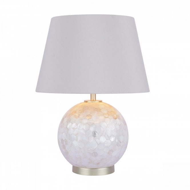  MATHERN Table Lamp Cream Shell & Champagne With Shade