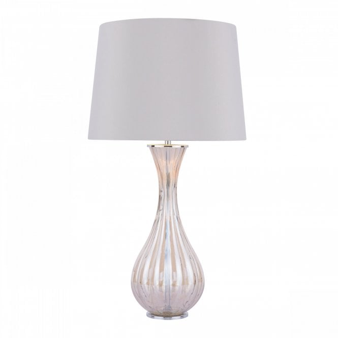  NEVERN Table Lamp Champagne Glass & Polished Chrome With Shade
