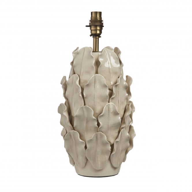 Layered Leaf Ceramic Table Lamp - Ivory