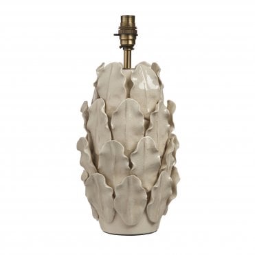 Layered Leaf Ceramic Table Lamp - Ivory