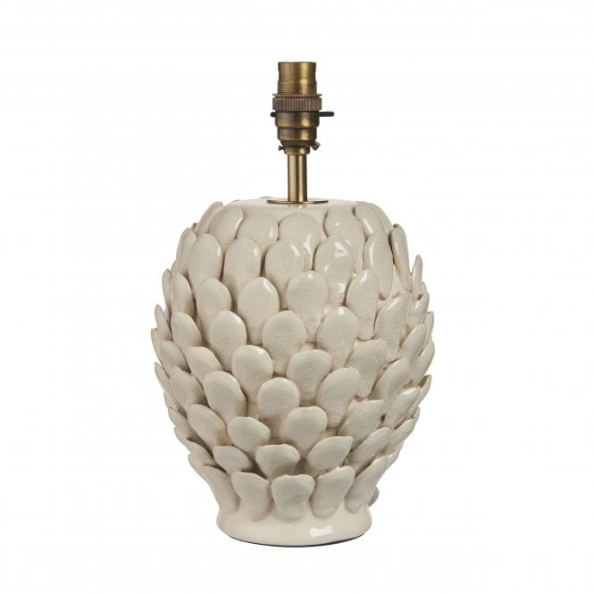 Layered Leaf Ceramic Table Lamp - Ivory
