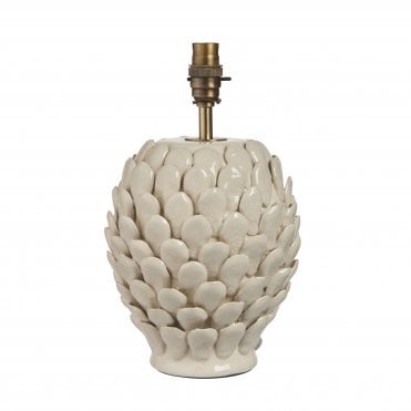 Layered Leaf Ceramic Table Lamp - Ivory