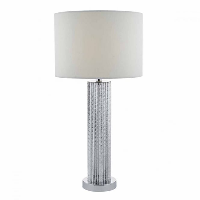 LAZIO - Silver Table Lamp/White Cotton Shade