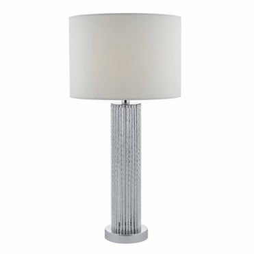 LAZIO - Silver Table Lamp/White Cotton Shade