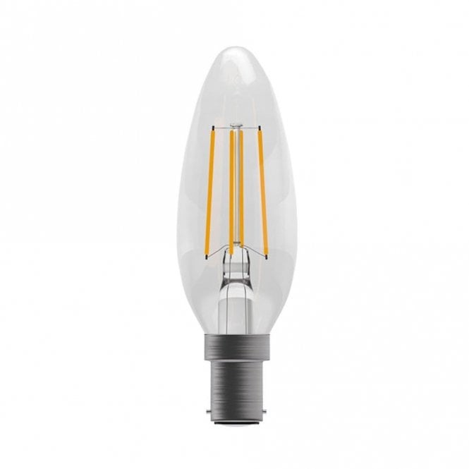 LED clear filament candle bulb (SBC/B15 - Dimmable)