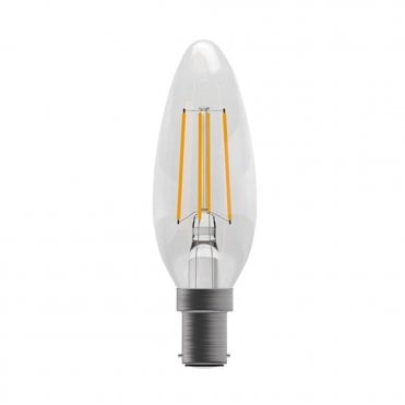 LED clear filament candle bulb (SBC/B15 - Dimmable)