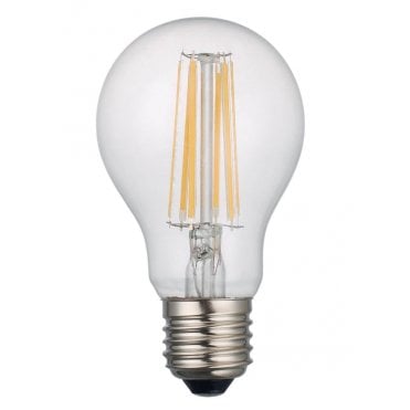 LED Dimmable 8 watt GLS E27/ES clear with filament