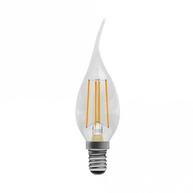 LED Filament Bent Tip Clear Candle Bulb - Dimmable - SES/E14
