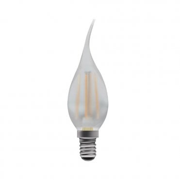LED Filament Bent Tip Satin Candle Bulb - SES/E14