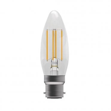 LED Filament Clear Candle Bulb - BC/B22