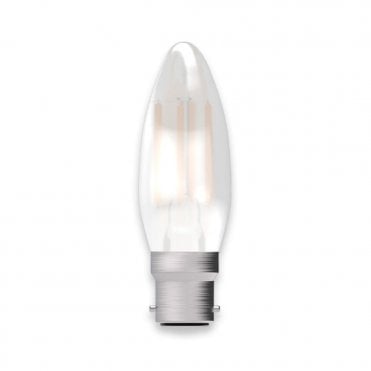LED filament satin candle bulb (BC/B22)