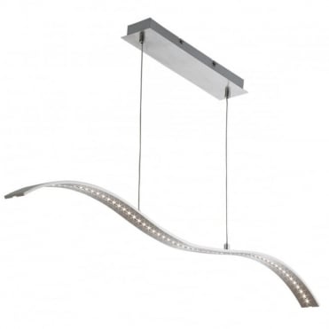 LED Bar Lights Ceiling Pendant Bar Satin Silver Wavey