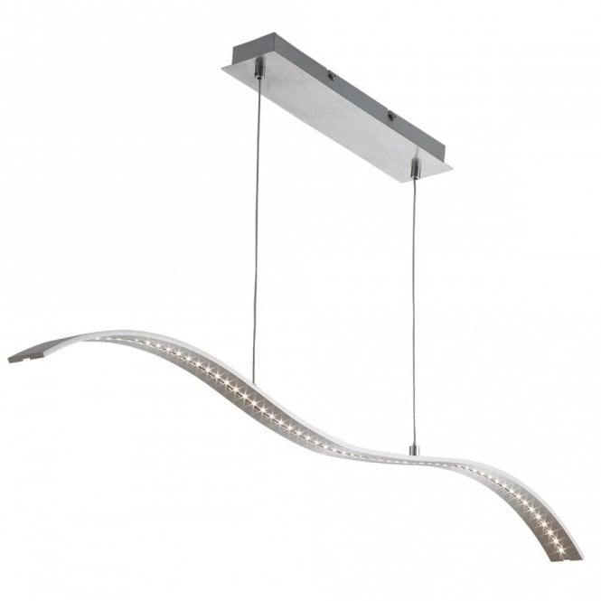 LED - LED Bar Lights Ceiling Pendant Bar Satin Silver Wavey
