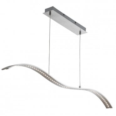 LED - LED Bar Lights Ceiling Pendant Bar Satin Silver Wavey