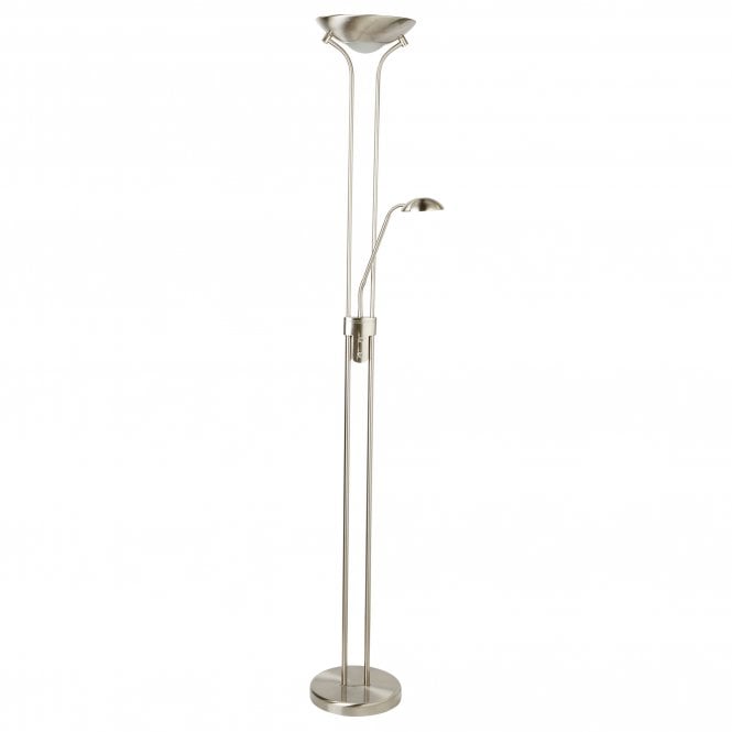 LED Mother & Child Floor Lamp Satin Silver
