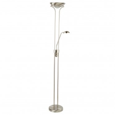 LED Mother & Child Floor Lamp Satin Silver