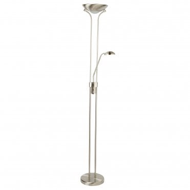 LED Mother & Child Floor Lamp Satin Silver