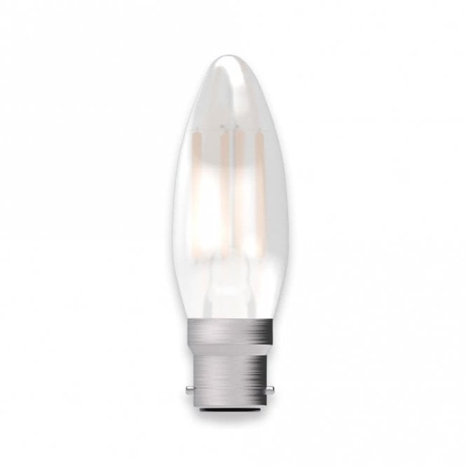 LED satin filament candle bulb (BC/B22 - Dimmable)