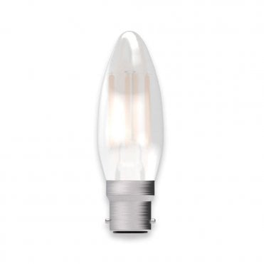 LED satin filament candle bulb (BC/B22 - Dimmable)
