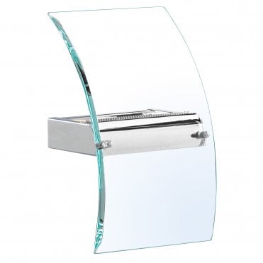 Led Wall Bracket - Bevelled Curved Glass and Chrome