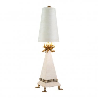 Duck Foot Table Lamp Cream Patina and Gold