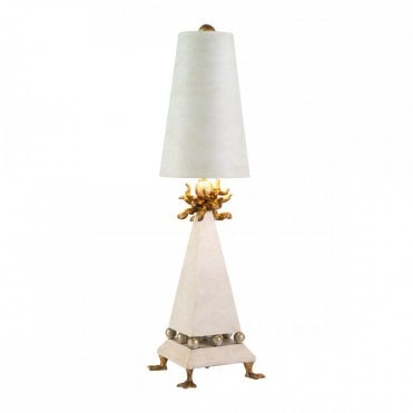 LEDA Duck Foot Table Lamp Cream Patina and Gold