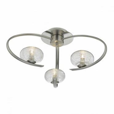 LEIGHTON - 3lt S/Flush Satin Chrome Sugar Glass
