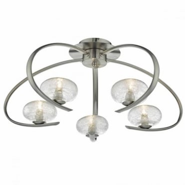 LEIGHTON - 5lt S/Flush Satin Chrome Sugar Glass