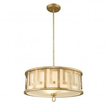 3 Light Duo-Mount Large Pendant Distressed Gold