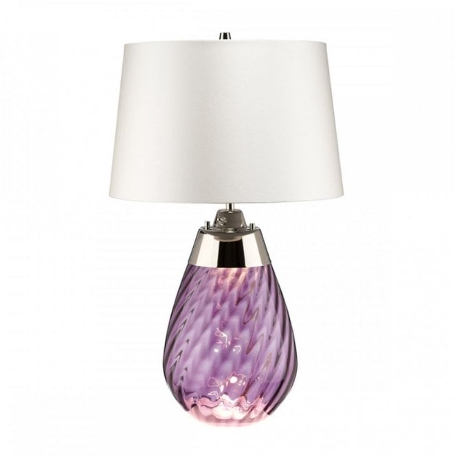 LENA 2 Light Small Plum Table Lamp with Off-white Shade