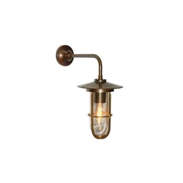 LENA - Well Glass Wall Light In Antique Brass (Clear Glass)