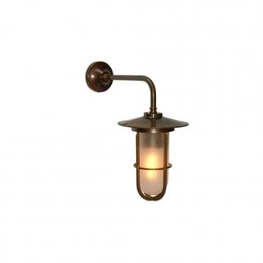 LENA - Well Glass Wall Light In Antique Brass (Frosted Glass)
