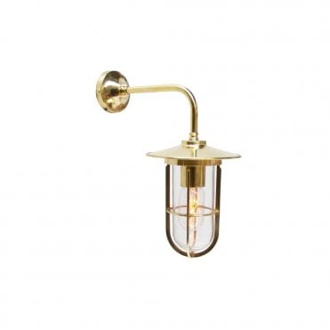 LENA - Well Glass Wall Light In Polished Brass (Clear Glass)