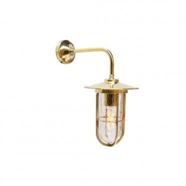 LENA - Well Glass Wall Light In Polished Brass (Crackle Glass)