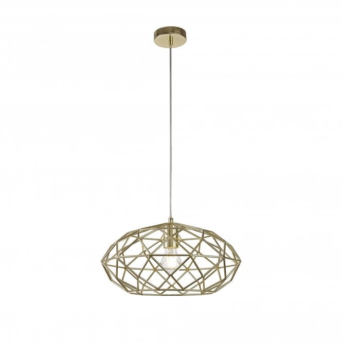 LEXI Geometric Ceiling Pendant Polished Brass