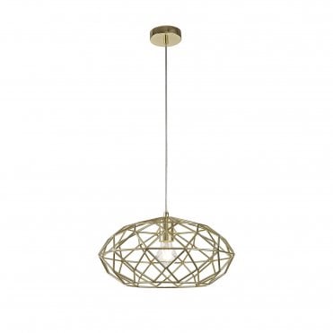 LEXI Geometric Ceiling Pendant Polished Brass