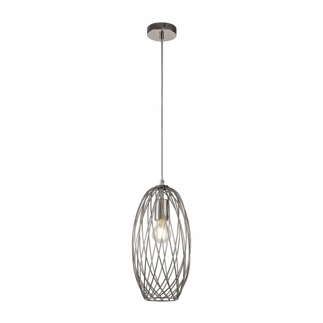 LEXI Geometric Ceiling Pendant Polished Nickel Curved