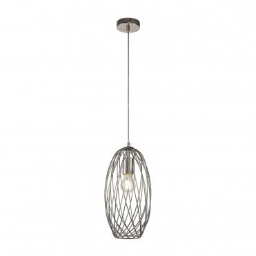 LEXI Geometric Ceiling Pendant Polished Nickel Curved