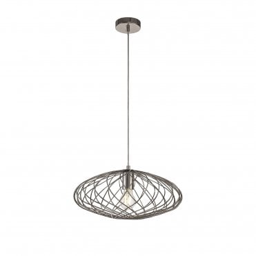 LEXI Geometric Ceiling Pendant Polished Nickel Elliptical