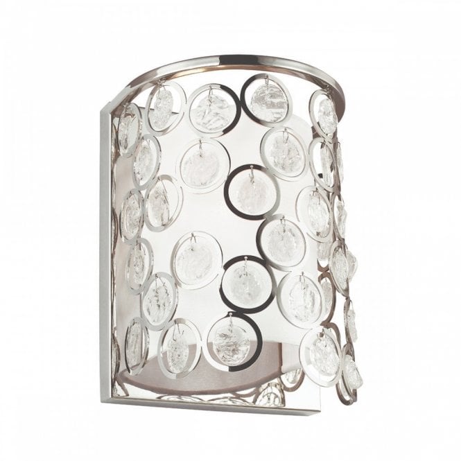 LEXI Single Wall Light Polished Nickel Laser Cut with Crystal