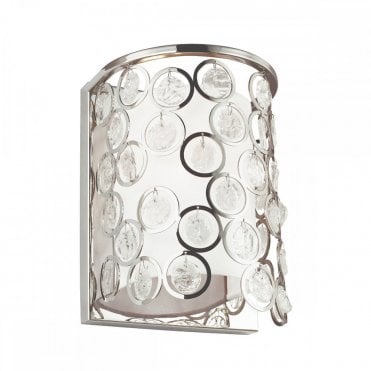 LEXI Single Wall Light Polished Nickel Laser Cut with Crystal