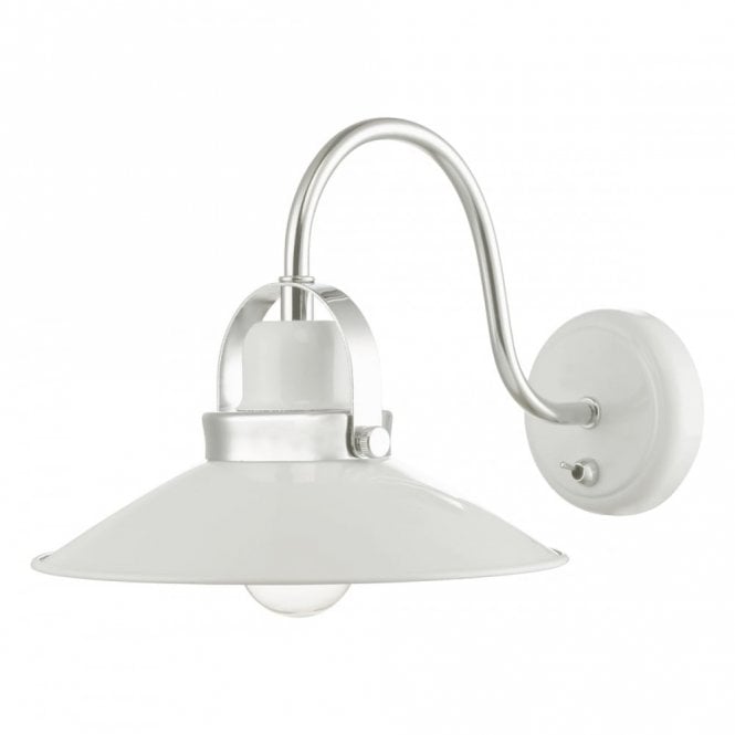 LIDEN 1 Light Wall Bracket White Polished Chrome , Switched