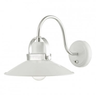 LIDEN 1 Light Wall Bracket White Polished Chrome , Switched