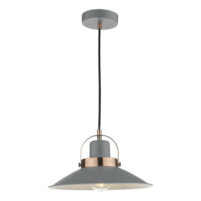 Liden Single Pendant in Graphite Grey and Copper Finishes