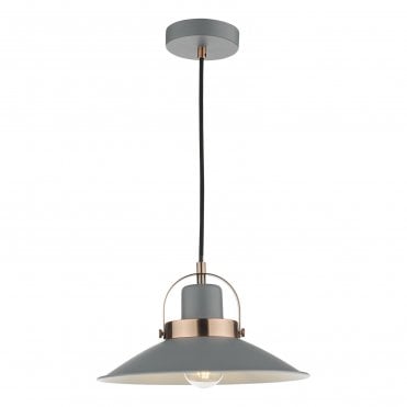 1 Light Single Ceiling Pendant Graphite Copper