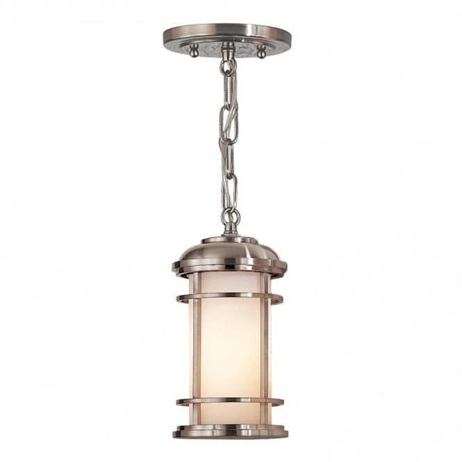 LIGHTHOUSE Exterior Chain Lantern Steel and Opal Glass