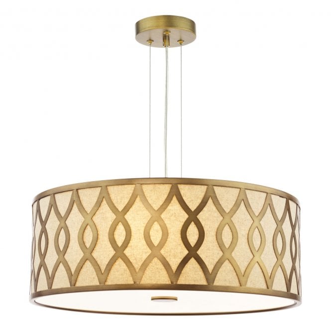 Locryn 4 Light Ceiling Pendant in Brushed Bronze with Taupe Shade